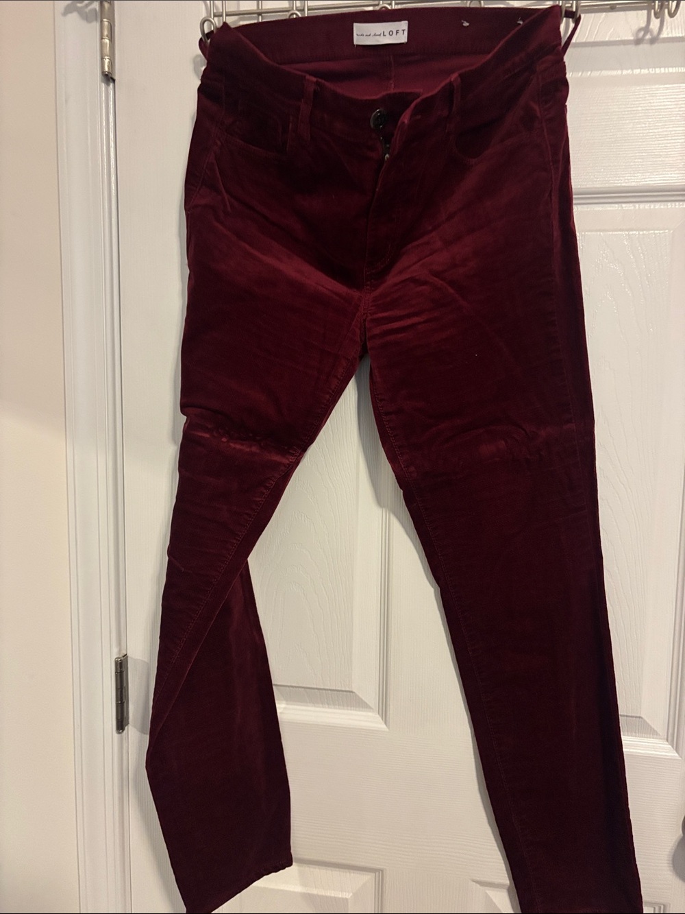 LOFT Women's Deep Burgundy Skinny Corduroy Jeans